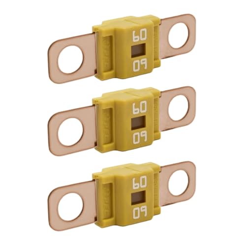 3PCS AMI/Midi Fuse, High Current 60A, Bolt-on Fuse Universal for Cars, Trucks, Construction Vehicles, Agricultural Machinery, Caravans, Passenger Cars, Electrocar Golf Cart (60A) - color: 60A