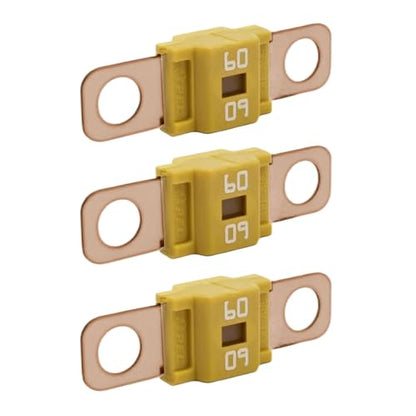 3PCS AMI/Midi Fuse, High Current 60A, Bolt-on Fuse Universal for Cars, Trucks, Construction Vehicles, Agricultural Machinery, Caravans, Passenger Cars, Electrocar Golf Cart (60A) - color: 60A