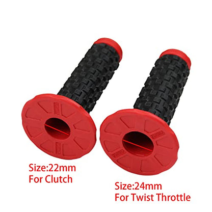 Motorcycle Grips 7/8" Dirt Bike Grips Pillow Top Anti-Slip Advanced Rubber Grips for CR CRF - color: Red