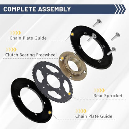 Rear Sprocket Freewheel Chain Plate Guide Assembly for Razor MX500 MX650 RSF350 SX500 Replacement 80 Tooth Sprocket, Mini Bike Freewheel Parts, Pit Bike Sprockets