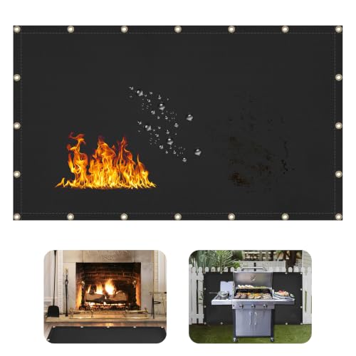 4' X 6' Grill Heat Shield for Deck Railing, Fireproof Heat Shield for Grill - color: Black, size: 4x6ft