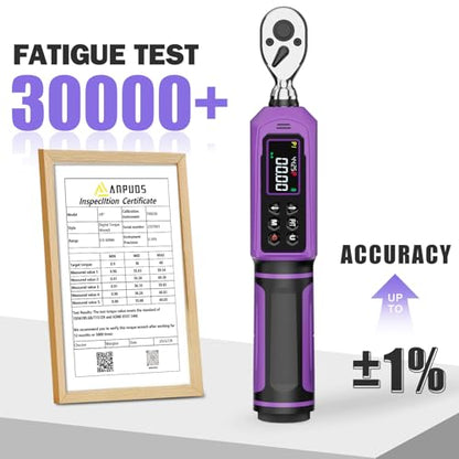 ANPUDS Digital Torque Wrench 3/8", ±1% Accuracy, 0.66-44.25 Ft-lb - size: 0.66-44.25 Ft-lb