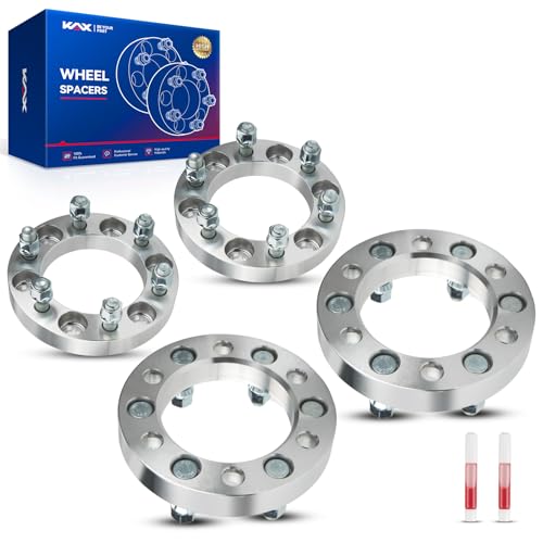 KAX 6x5.5 Wheel Spacers 1 inch, 6 Lug-Centric Spacer for Silverado 1500 - color: Silver, size: 6x5.5" - 108mm - M14x1.5 -1" thick