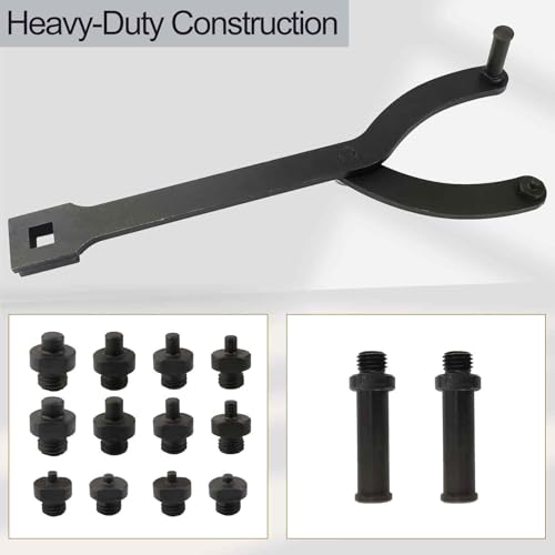 15Pc Adjustable Cylinder Spanner Wrench Set 1/2" Drive for 1-1/4"-5" Dia