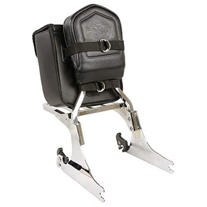 Milwaukee Leather SH590 Small Black PVC Motorcycle Braided Sissy Bar Bag - SM - color: SH590-BLACK, size: Small