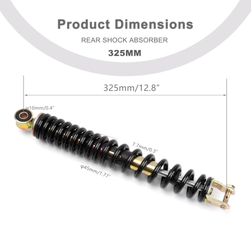 Minho Motorcycle Single Rear Shock Assembies 325MM/12.8" in Heavy Iron Material Compatible with Chinese GY6 50cc Scooter Mopeds Taotao ATM50 - size: 325mm