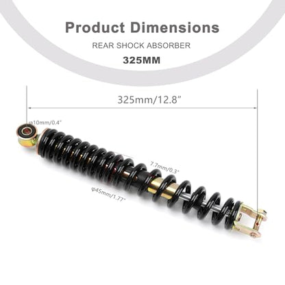 Minho Motorcycle Single Rear Shock Assembies 325MM/12.8" in Heavy Iron Material Compatible with Chinese GY6 50cc Scooter Mopeds Taotao ATM50 - size: 325mm