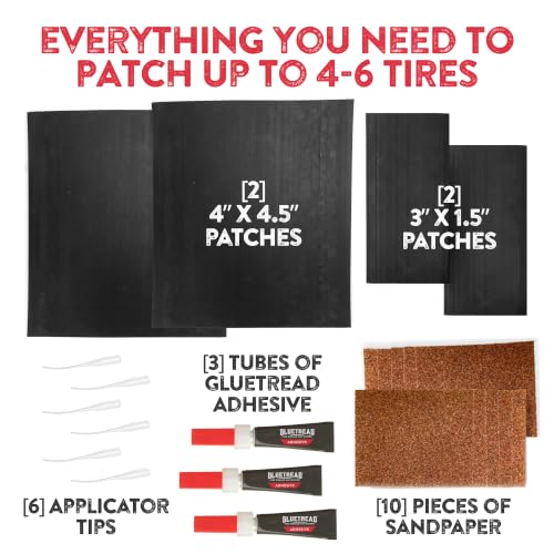 GlueTread Full Size 4x4 Sidewall Tire Repair Kit, Off Road Tire Patch Kit
