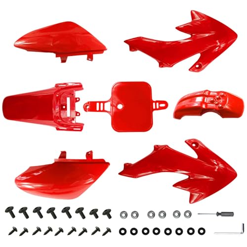 PRO BAT 7 PCs CRF50 Plastic Fender Kit XR50 Fairing Fender Kit Motorcycle - color: Red