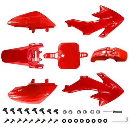 PRO BAT 7 PCs CRF50 Plastic Fender Kit XR50 Fairing Fender Kit Motorcycle - color: Red