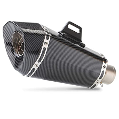 PACEWALKER 38-51mm Real Carbon Fiber Motorcycle Exhaust Muffler - size: Real Carbon Fiber