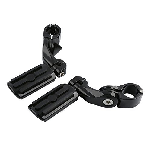 TCT-MOTORPARTS 1 1/4" Highway Engine Guard Crash Bar & Foot Pegs Fit for Harley Road King Glide Street Electra Glide Ultra FLHT FLHX FLHR 2009-2024 - color: Black Engine Crash Bar+Footpegs #2