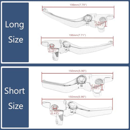 Motorcycle Levers Brake Clutch Handle Adjustable Lever Fit for Harley 2017-2020 Touring Road Glide Road King Electra Glide Street Glide 2019-2020 Trike Tri Glide Freewheeler (Short, Chrome) - color: Chrome