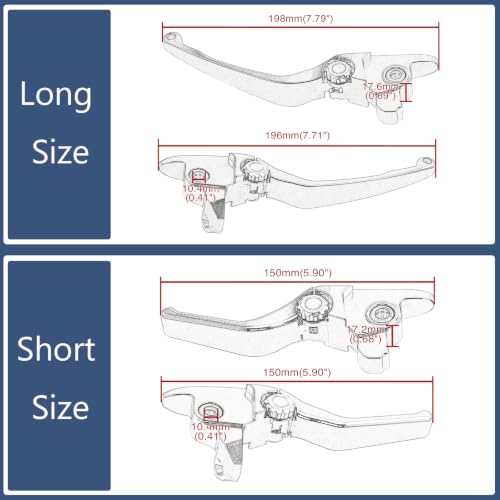 Motorcycle Levers Brake Clutch Handle Adjustable Lever Fit for Harley 2017-2020 Touring Road Glide Road King Electra Glide Street Glide 2019-2020 Trike Tri Glide Freewheeler (Short, Chrome) - color: Chrome