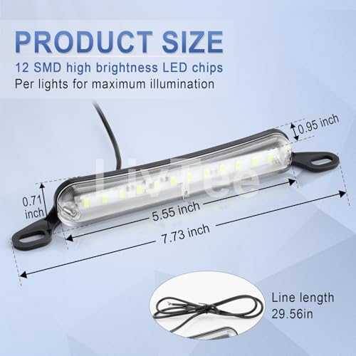 LivTee License Plate Light, Extremely Bright LED License Plate Lights Assembly for Trailer UTV ATV Truck RV Boat, Ice Blue - color: Ice Blue
