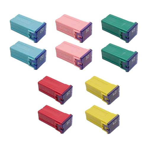 10 PCS Car Square Fuse, Vehicle Micro Cartridge Fuses, Auto Fuse Tall Profile Box Shaped Kit 20A 30A 40A 50A 60A for Car, SUV, RV, Truck and Other, Car Accessories (Tall) - color: Tall
