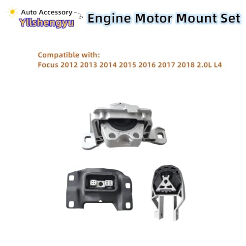Engine Motor Transmission Mount Kit for Focus 2012-2018 2.0L L4 - size: Fits Focus 2012-2018 2.0L L4
