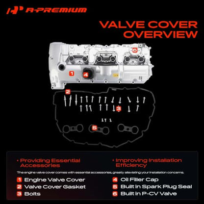 A-Premium Upgraded Aluminum Engine Valve Cover Kit - style: Upgraded Type (Aluminum)