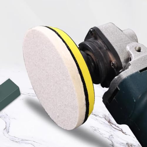 5 Pcs 4" Wool Felt Polishing Pads, Flocking Hook & Loop Back