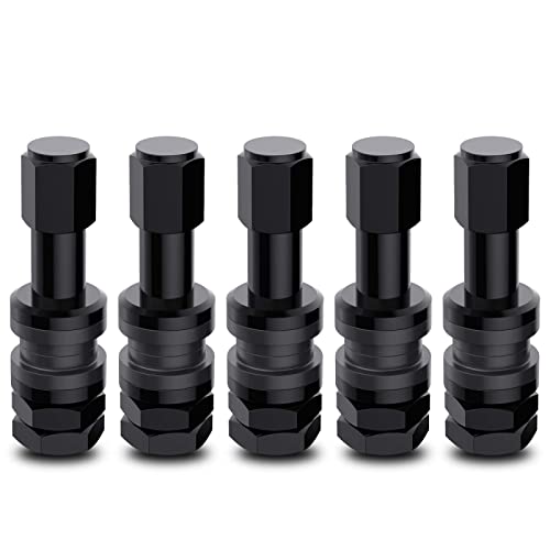 CKAuto VS43/TR43E Metal Clamp-in Tubeless Tire Valve Stems, Black, 5 pcs - size: 5