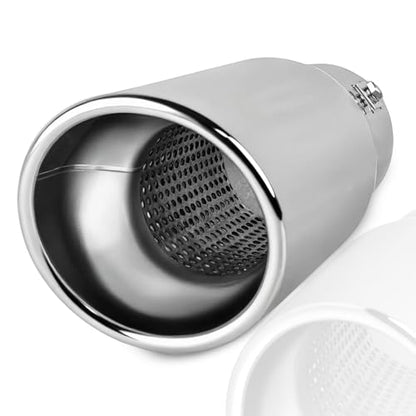 Mupera 1.5"-2.5" Exhaust Tip Adjustable, 4" Outlet, 9" Long - size: 1.5-2.5" Inlet 4" Outlet 9" Length Silver