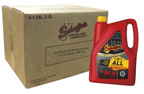 Schaeffer Manufacturing Co. 6530-006 SynShield All Performance Full Synthetic Gasoline Engine Oil 5W-30 For New and High Mileage Engines, 1-gallon bottle (case of 6)