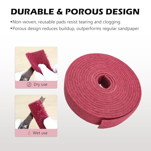 Maroon Scuff Pad Roll 3" x 30 ft - General Purpose Surface Prep for Auto Body, Woodworking & Paint - color: Maroon, style: 3 Inches * 30 Feet