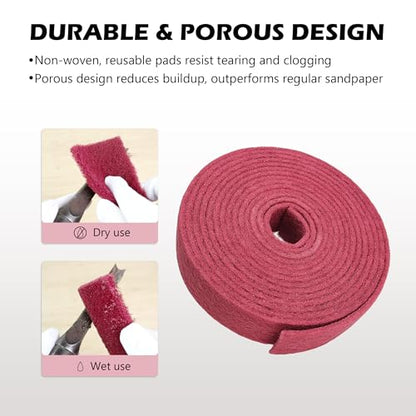 Maroon Scuff Pad Roll 3" x 30 ft - General Purpose Surface Prep for Auto Body, Woodworking & Paint - color: Maroon, style: 3 Inches * 30 Feet