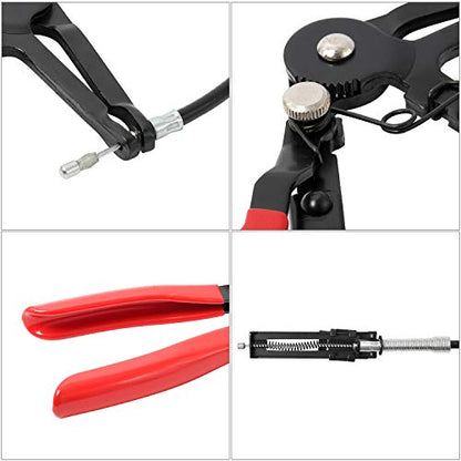 3Pcs Hose Clamp Pliers Kit, Long Reach Wire Spring Hose Clamp Plier Wire Long Clip Removal Tool, 45 Degree Angled Hose Clamp Plier, Flat Band Hose Clamp Plier for Automotive Coolant Radiator
