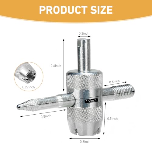 4-in-1 Stainless Steel Tire Valve Stem Tool, Multifunctional Valve Core Remover, Puller & Screwdriver Wrench, Tire Repair Accessories for Car, Motorcycle, Bicycle