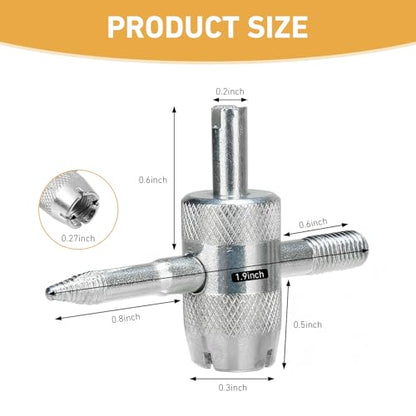 4-in-1 Stainless Steel Tire Valve Stem Tool, Multifunctional Valve Core Remover, Puller & Screwdriver Wrench, Tire Repair Accessories for Car, Motorcycle, Bicycle