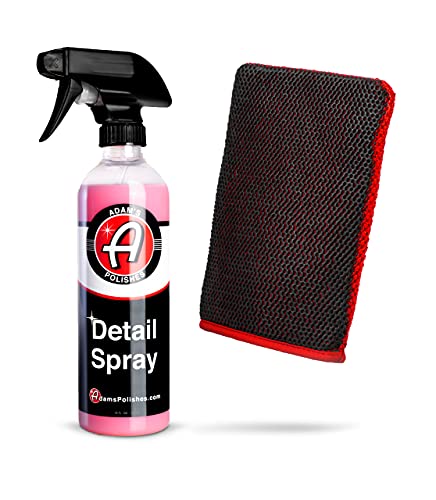 Adam's Clay Mitt Combo - Detail Spray Clay Lubricant for Medium Grade Clay for Car Detailing - Glove Quickly Removes Debris from Your Paint, Glass, Wheels, & More - size: Red - Kit