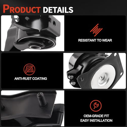 Engine Motor and Transmission Mount Kit Compatible with Pilot 2006-2008
