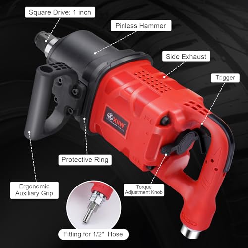 XIIW 1 Inch Air Impact Wrench, Up to 4000 ft-lbs High Reverse Torque - size: 1 Inch | 4000 ft-lbs