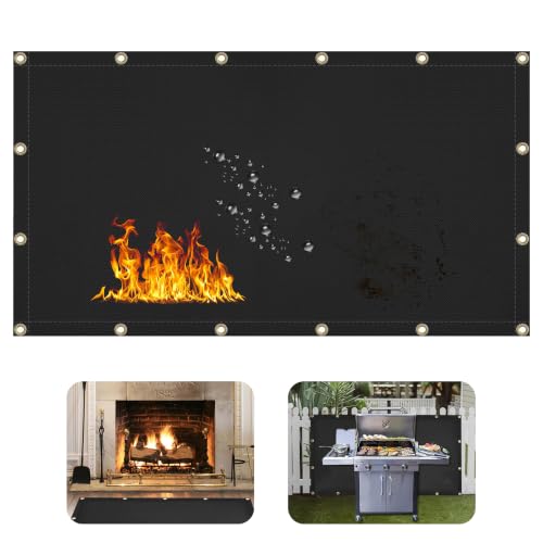 3' X 5' Grill Heat Shield for Deck Railing, Fireproof Heat Shield for Grill - color: Black, size: 3x5ft