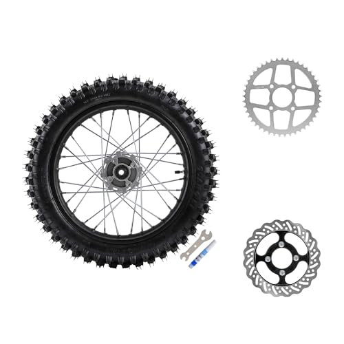 TDPRO 16" Rear Wheel 90/100-16 Tire Rim & 45T Sprocket & Brake Disc for 150cc 140cc 200cc Dirt Bike - size: 90/100-16
