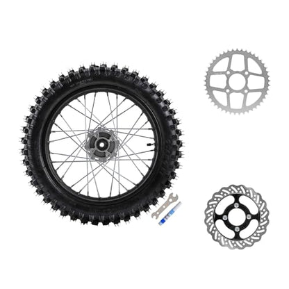 TDPRO 16" Rear Wheel 90/100-16 Tire Rim & 45T Sprocket & Brake Disc for 150cc 140cc 200cc Dirt Bike - size: 90/100-16