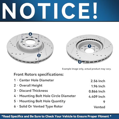 Detroit Axle - Brake Rotors for Audi A3 Quattro Volkswagen GTI Jetta Passat - size: 4R1201534V1/kit