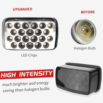 ATV LED Tail Light Taillight 5KM-8472C-10-00 Compatible with Yamaha Rhino Kodiak Grizzly Big Bear Bruin Wolverine Viking（Smoke lens#1） - color: Smoke lens#1