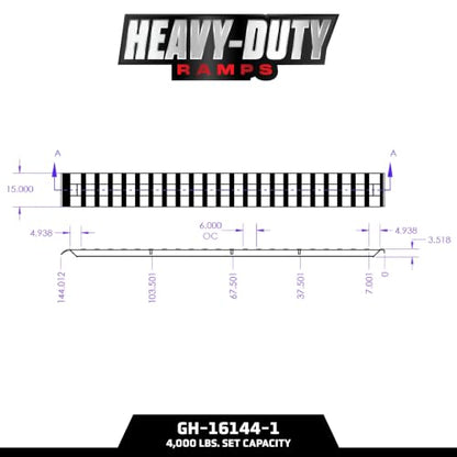 GEN-Y Hitch Heavy Duty Aluminum Loading Ramps, Set of 2, 12 Feet x 15" - size: 12'