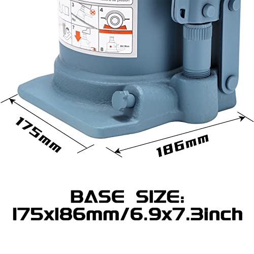 BAOSHISHAN 12 Ton Double Ram Bottle Jack 9.25" to 23.23" Lift Range - size: 12 Ton (High Lift)
