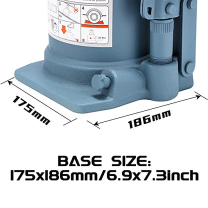 BAOSHISHAN 12 Ton Double Ram Bottle Jack 9.25" to 23.23" Lift Range - size: 12 Ton (High Lift)