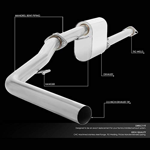 Auto Dynasty 2.4" Round Catback Exhaust System For 2013-2015 Toyota Tacoma
