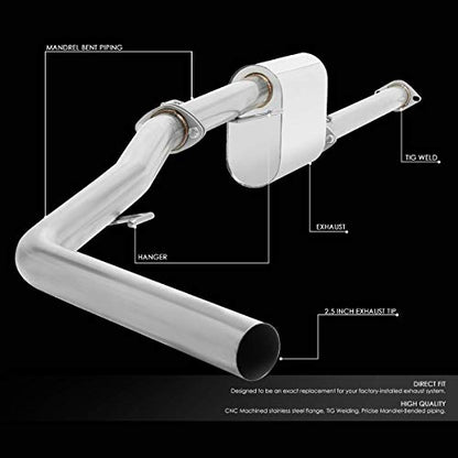 Auto Dynasty 2.4" Round Catback Exhaust System For 2013-2015 Toyota Tacoma