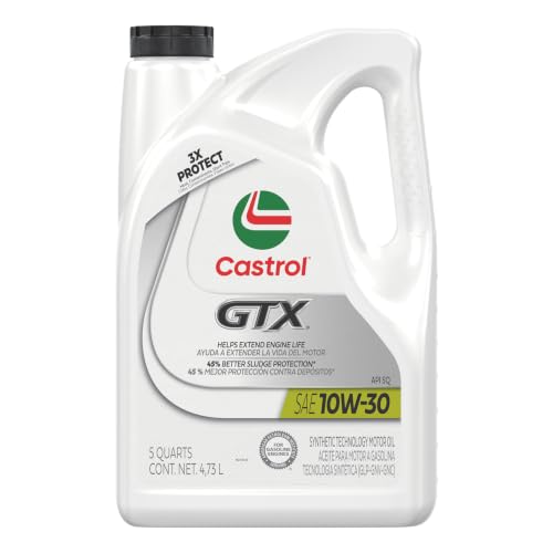 Castrol GTX 10W-30 Conventional Motor Oil, 5 Quarts - size: 5 Quarts