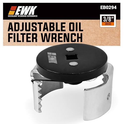 EWK 3/8" Dr. Adjustable Oil Filter Wrench for 2.5" to 3.25" Spin-On Filters