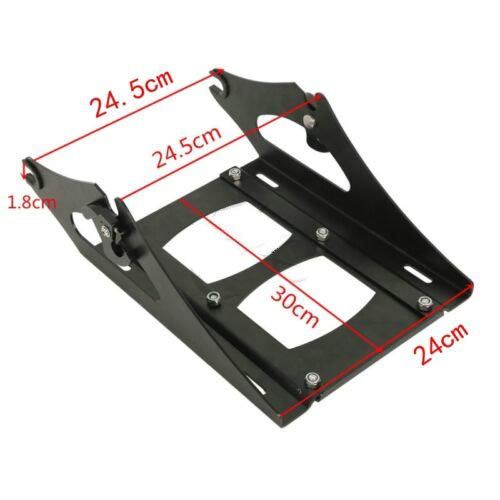 TCT-MOTORPARTS Chopped Tour Luggage Trunk Backrest Mount Bracket Rack Fit for 2014-2025 Harley Road Glide Street Glide Special Ultra Limited Road King Electra Glide - color: Vivid Black Chopped Trunk+Black Rack