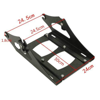 TCT-MOTORPARTS Chopped Tour Luggage Trunk Backrest Mount Bracket Rack Fit for 2014-2025 Harley Road Glide Street Glide Special Ultra Limited Road King Electra Glide - color: Vivid Black Chopped Trunk+Black Rack