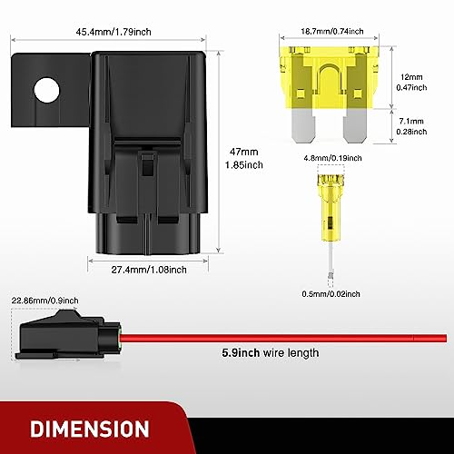 Nilight 6PCS Inline Fuse Holder 12AWG Waterproof ATC/ATO Blade Holder - color: 18Pcs Fuses + 12AWG Holder 6