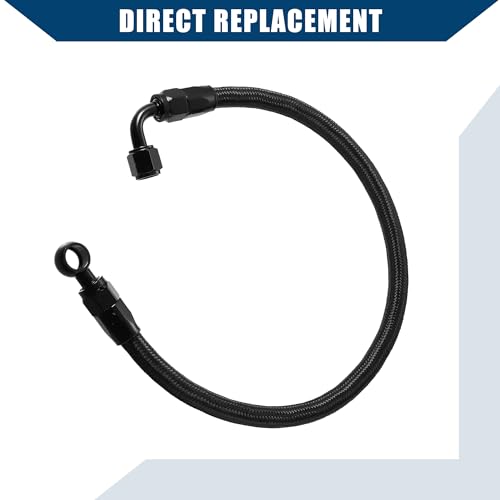 Car Braided Fuel Line Hose for Honda Civic 1988-2000 / Front Braided Fuel Line Oil Hose / / Durable Metal Nylon / 1Pcs Black